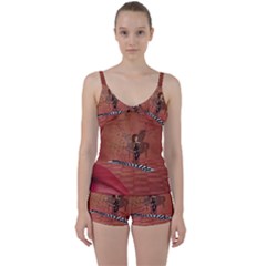 Cute Fairy Dancing On A Piano Tie Front Two Piece Tankini by FantasyWorld7