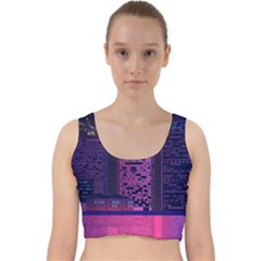 Architecture Home Skyscraper Velvet Racer Back Crop Top by Nexatart