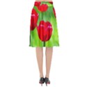 Red Tulip Flowers, Sunny Day Flared Midi Skirt View2