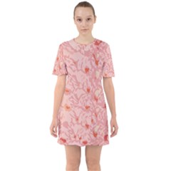 Pink Crochet Sixties Short Sleeve Mini Dress by snowwhitegirl