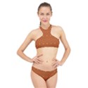 Bold  Geometric Yellow Circles Sm High Neck Bikini Set View1