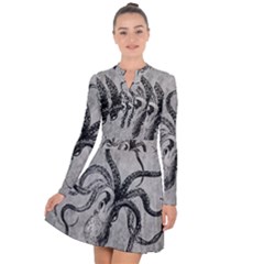 Vintage Octopus  Long Sleeve Panel Dress by Valentinaart