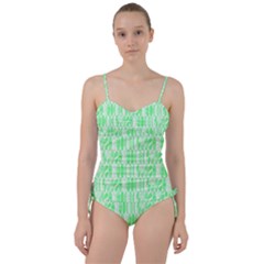 Bright Lime Green Colored Waikiki Surfboards  Sweetheart Tankini Set by PodArtist
