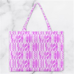 Bright Pink Colored Waikiki Surfboards  Zipper Medium Tote Bag by PodArtist