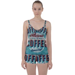 Delicious Coffee Tie Front Two Piece Tankini by snowwhitegirl