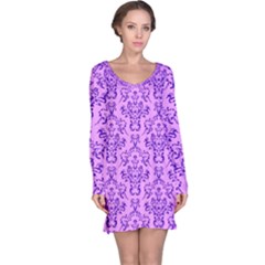 Victorian Violet Long Sleeve Nightdress by snowwhitegirl