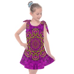 Star Of Freedom And Silent Night Kids  Tie Up Tunic Dress by pepitasart