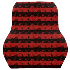 Blood Red And Black Halloween Nightmare Stripes  Car Seat Back Cushion  by PodArtist