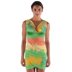 Spots In Retro Colors                                                Wrap Front Bodycon Dress by LalyLauraFLM