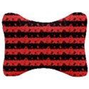 Donated Kidney Pink and Black Halloween Nightmare Stripes  Velour Seat Head Rest Cushion View1