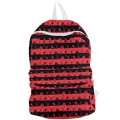 Donated Kidney Pink And Black Halloween Nightmare Stripes  Foldable Lightweight Backpack by PodArtist