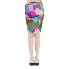 Colorful Squares                                            Midi Wrap Pencil Skirt by LalyLauraFLM