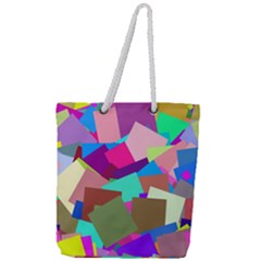 Colorful Squares                                              Full Print Rope Handle Tote (large) by LalyLauraFLM