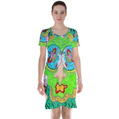 Supersonic Cosmic Galaxy Eyes Short Sleeve Nightdress by chellerayartisans
