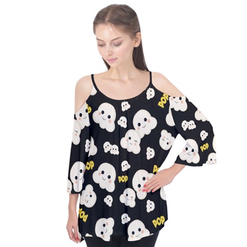 Cute Kawaii Popcorn Pattern Flutter Tees by Valentinaart