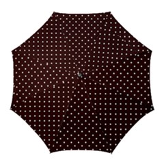 Little  Dots Maroon Golf Umbrellas by snowwhitegirl