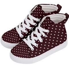 Little  Dots Maroon Kid s Hi-top Skate Sneakers by snowwhitegirl