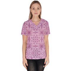 Ornamental Pink Women s V-neck Scrub Top by snowwhitegirl