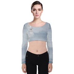 Background 1659631 1920 Velvet Long Sleeve Crop Top by vintage2030