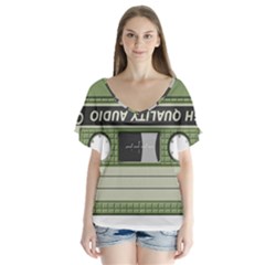 Cassette 40267 1280 V-neck Flutter Sleeve Top by vintage2030