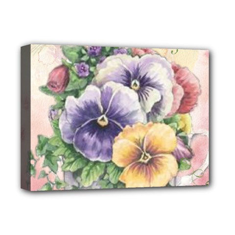 Lowers Pansy Deluxe Canvas 16  X 12  (stretched)  by vintage2030