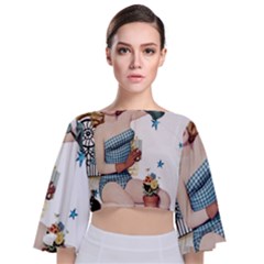 Retro 1265769 1920 Tie Back Butterfly Sleeve Chiffon Top by vintage2030