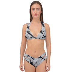 Fabric Textile Texture Macro Model Double Strap Halter Bikini Set by Sapixe