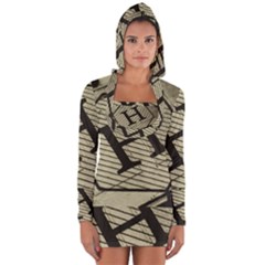 Fabric Pattern Textile Clothing Long Sleeve Hooded T-shirt by Sapixe