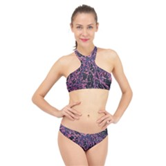 Fabric Textile Texture Macro Model High Neck Bikini Set by Sapixe
