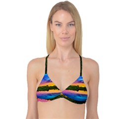 Sunset Color Evening Sky Evening Reversible Tri Bikini Top by Sapixe