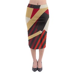 Fabric Textile Design Midi Pencil Skirt by Sapixe