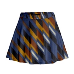 Colors Fabric Abstract Textile Mini Flare Skirt by Sapixe