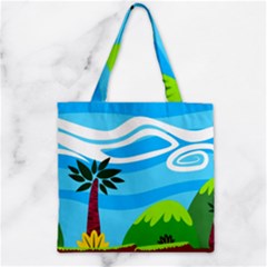 Landscape Background Nature Sky Zipper Grocery Tote Bag by Sapixe