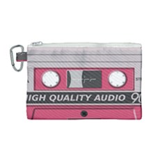 Pink Cassette Canvas Cosmetic Bag (medium) by vintage2030