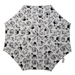 Dog Pattern White Hook Handle Umbrellas (large) by snowwhitegirl
