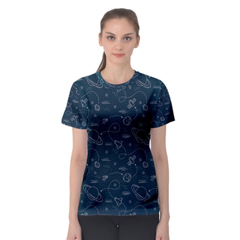 Retro Space Pattern Women s Sport Mesh Tee by JadehawksAnD