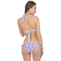 Pink Roses Pattern Tie It Up Bikini Set View2