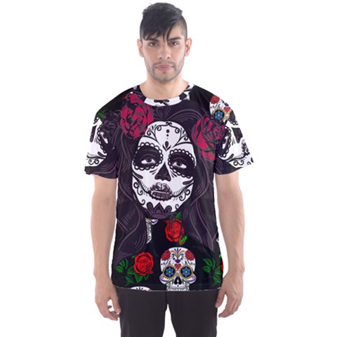 Mexican Skull Lady Men s Sports Mesh Tee by snowwhitegirl