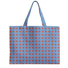 Pastel Mod Blue Orange Circles Zipper Mini Tote Bag by BrightVibesDesign