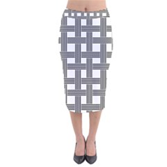 Seamless Stripe Pattern Lines Velvet Midi Pencil Skirt by Simbadda