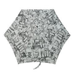 Black And White Background Wallpaper Pattern Mini Folding Umbrellas by Simbadda