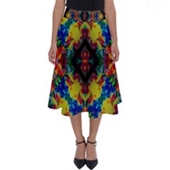 Kaleidoscope Art Pattern Ornament Perfect Length Midi Skirt by Simbadda