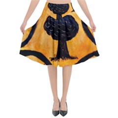 Ceramic Tree Smudge Flared Midi Skirt by DeneWestUK