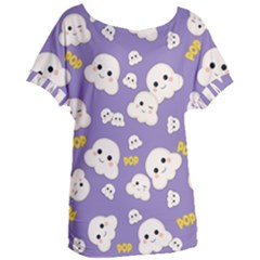 Cute Kawaii Popcorn Pattern Women s Oversized Tee by Valentinaart