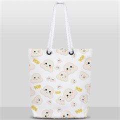 Cute Kawaii Popcorn Pattern Full Print Rope Handle Tote (small) by Valentinaart