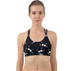 Cute Black Cat Pattern Back Web Sports Bra by Valentinaart