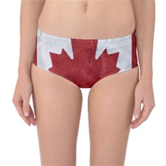 Canada Grunge Flag Mid-waist Bikini Bottoms by Valentinaart