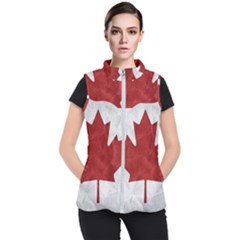 Canada Grunge Flag Women s Puffer Vest by Valentinaart