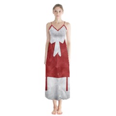 Canada Grunge Flag Button Up Chiffon Maxi Dress by Valentinaart