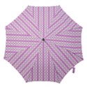Circles Lines Light Pink White Pattern Hook Handle Umbrellas (Small) View1
